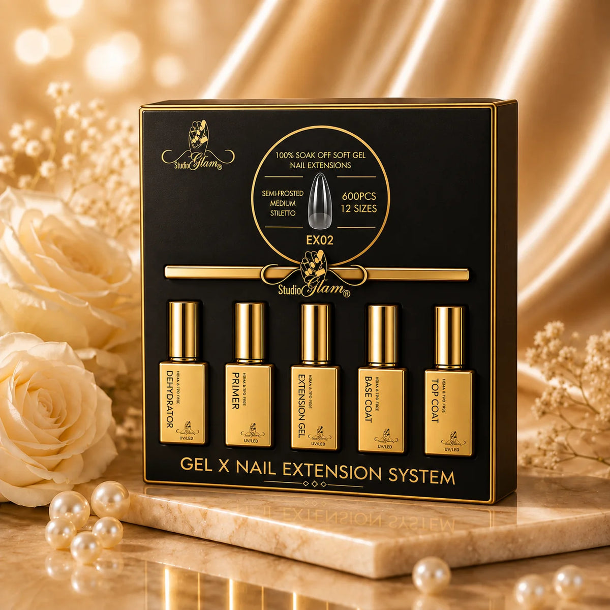Studio Glam Gel X Nail Extension System (Stiletto)
